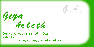 geza arleth business card